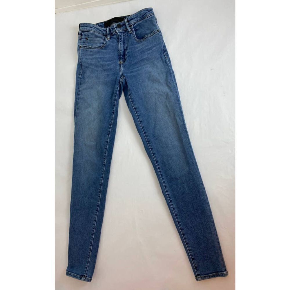 Alexander Wang Whip Mid Rise Skinny Jeans Washed Light Indigo Grunge Size 25